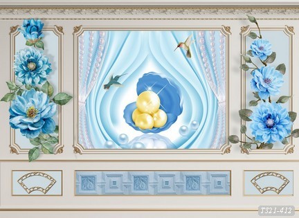 Tranh dán tường khung phào chỉ  T321-412